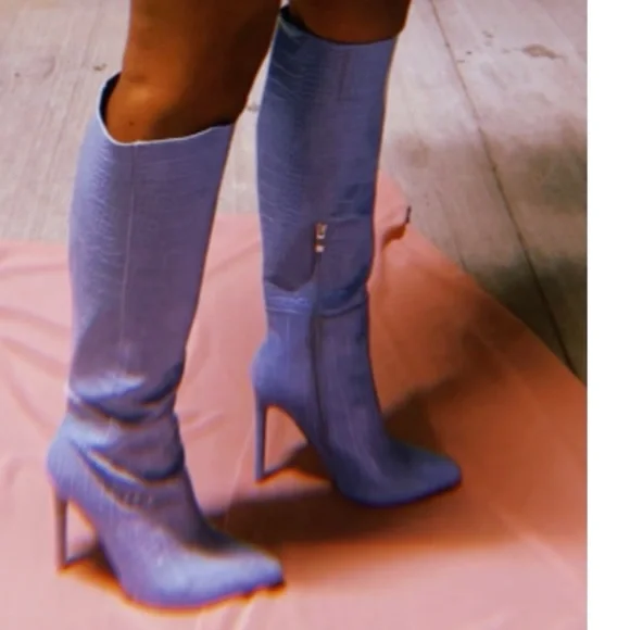 Carolina Blue Knee High boots. - Picture 5 of 5